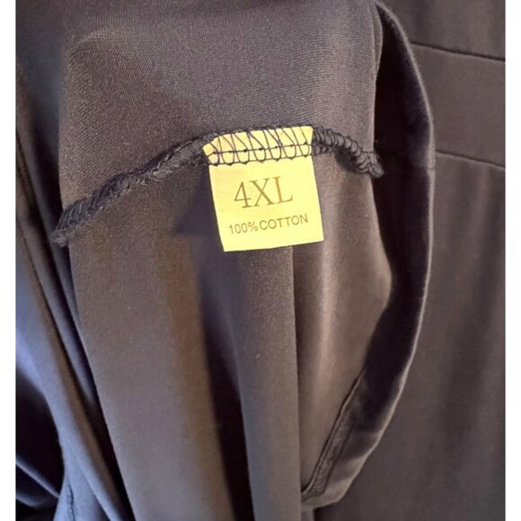 Navy Blue Sleeveless Cotton Maxi Dress Wrap Empire Waist Size 4XL Stretchy Comfy - Picture 6 of 7